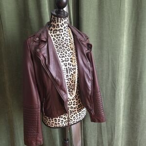Xhilaration Deep Red Leather Jacket
